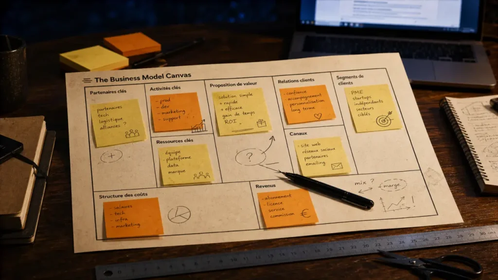 Business model canvas vierge : les 9 blocs et l’ordre pour le remplir sans se tromper