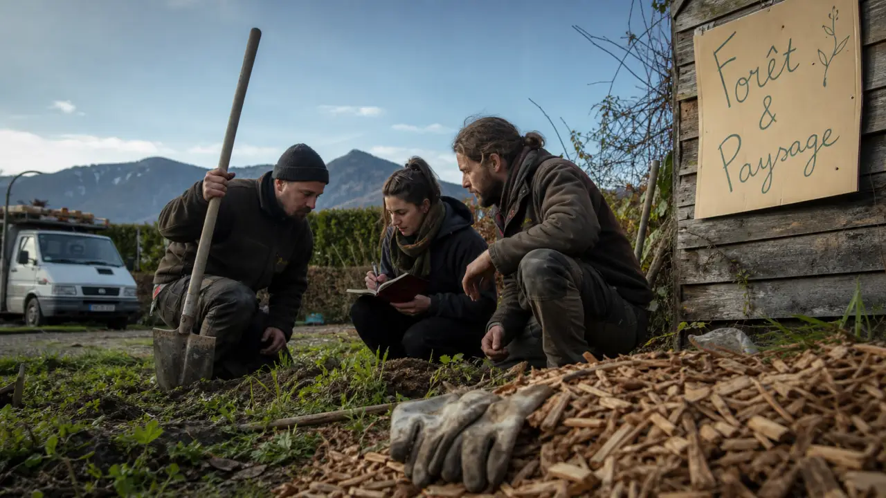 Apprenants du centre de formation professionnelle et de promotion agricole Ariège Comminges en formation Forêt & Paysage en cour rurale