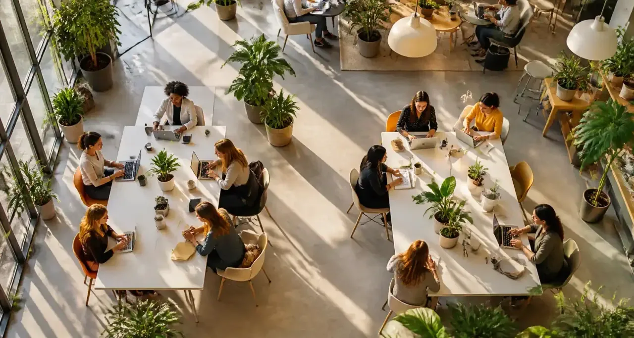 Femmes entrepreneures en train de collaborer dans un espace de coworking