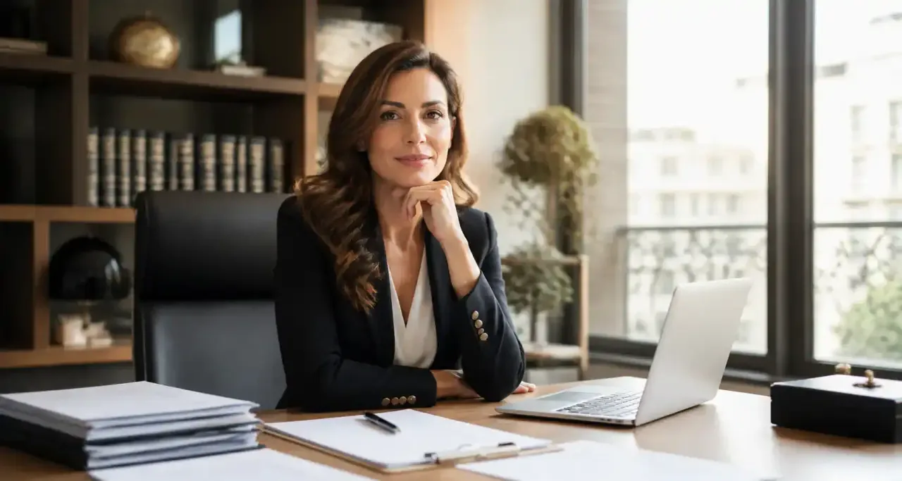 Femme entrepreneure à son bureau travaillant sur la création de son entreprise