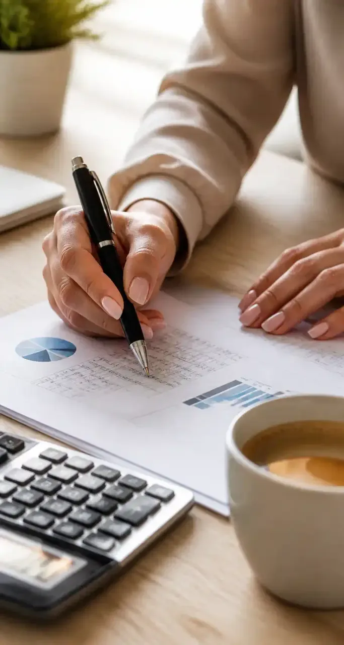 Documents comptables et gestion d'entreprise sur un bureau