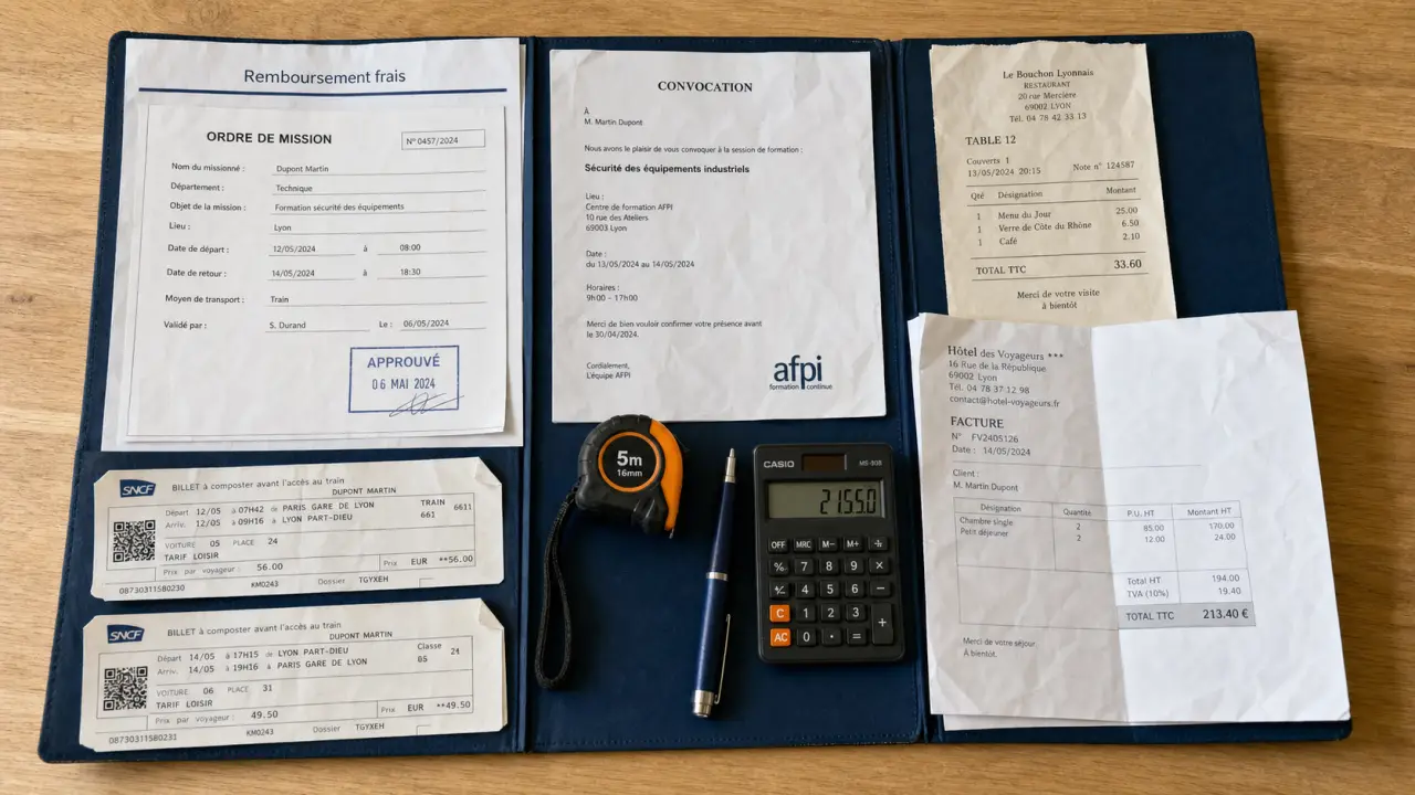 Frais de déplacement pour formation professionnelle : remboursement transport, repas, hébergement