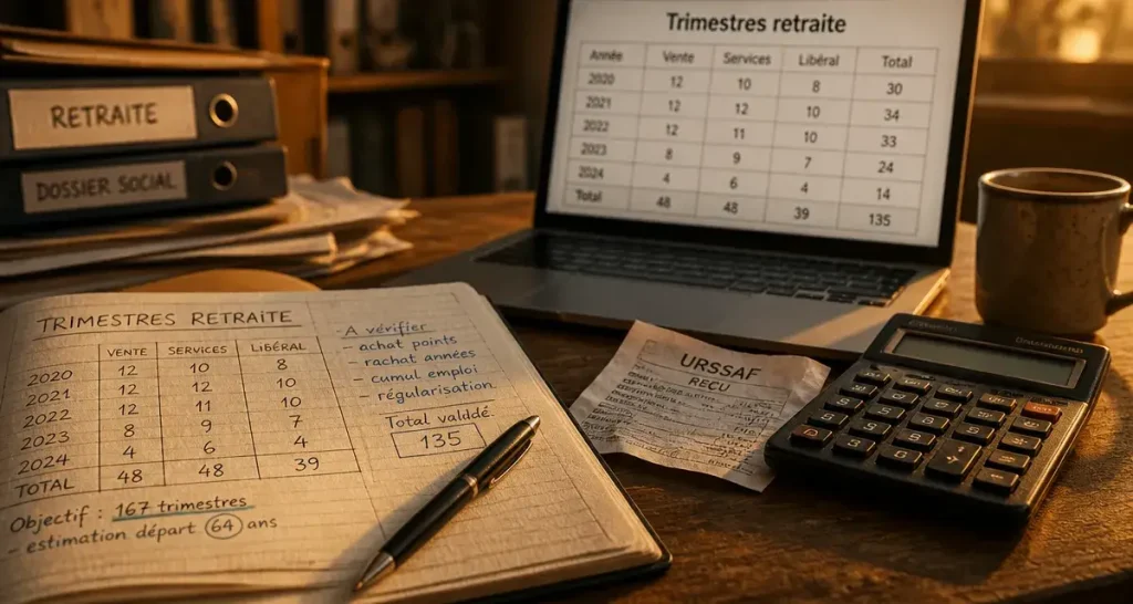 Retraite auto-entrepreneur : taux, validation des trimestres et calcul des droits